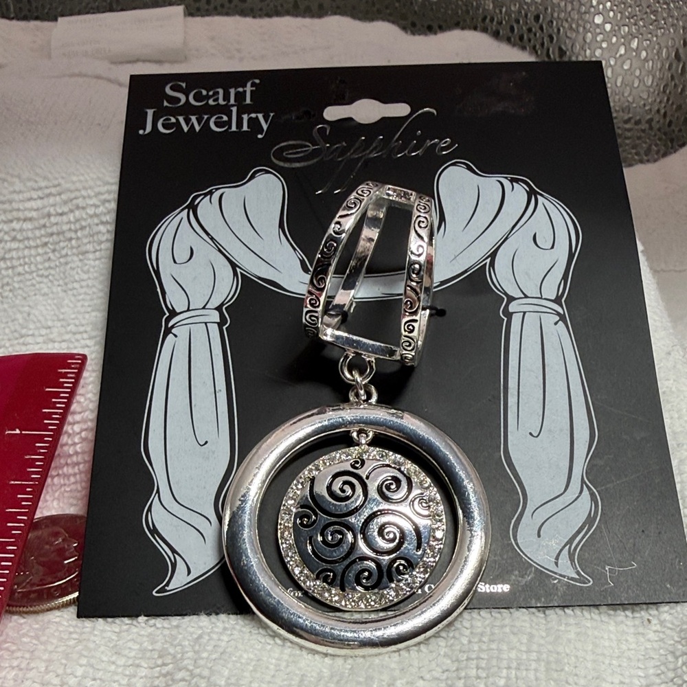 Cracker Barrel Silver Tone Spiral Scarf Jewelry